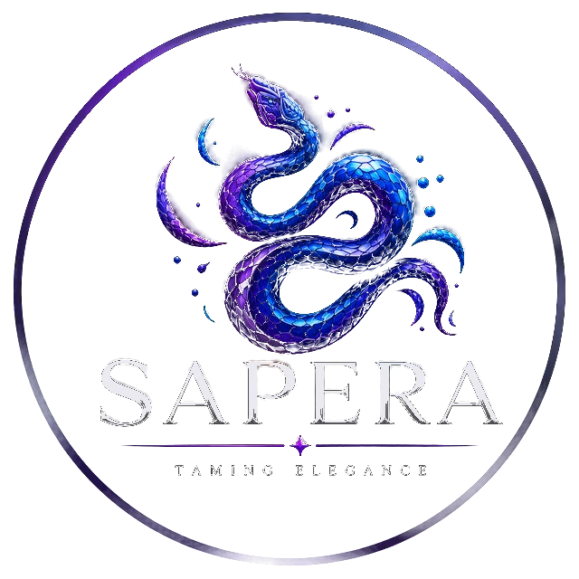 The SAPERA crest: a coiled serpent above the wordmark